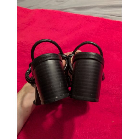 Truffle Collection Black Strappy Knot Heeled Sandals Size 8 / EU 41 - Picture 4 of 8